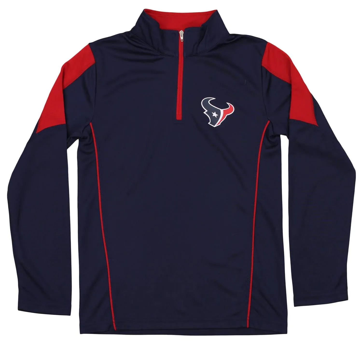 NFL Youth Boys Performance 1/4 Zip Long Sleeve Pullover, Houston Texans L-14/16