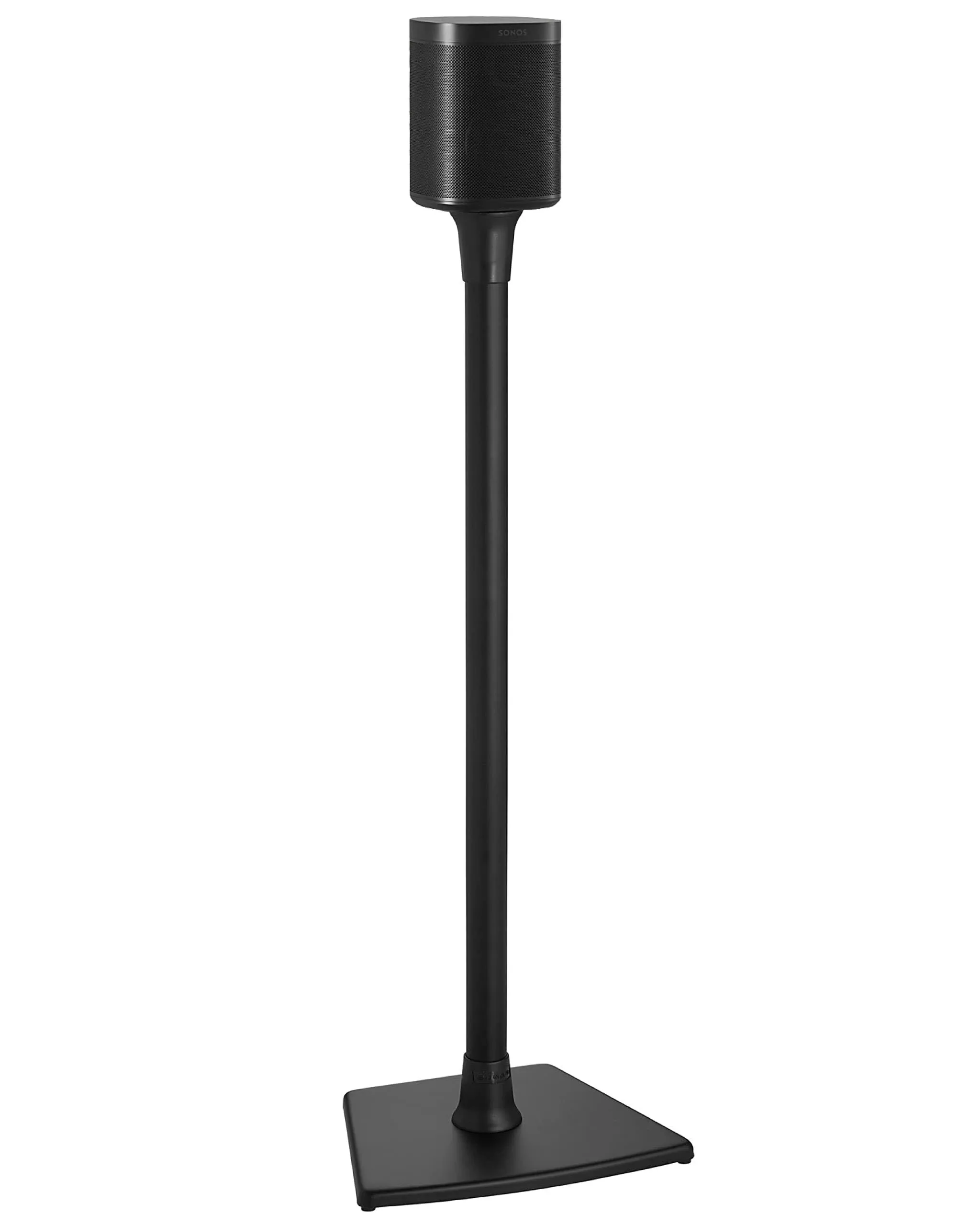 Sanus Speaker Stand for Sonos One, One SL & Play:1 Speakers - Premium Fixed Height Speaker Stands w/Built-in Cable Channels & Easy 3-Step Install - Black Single Stand