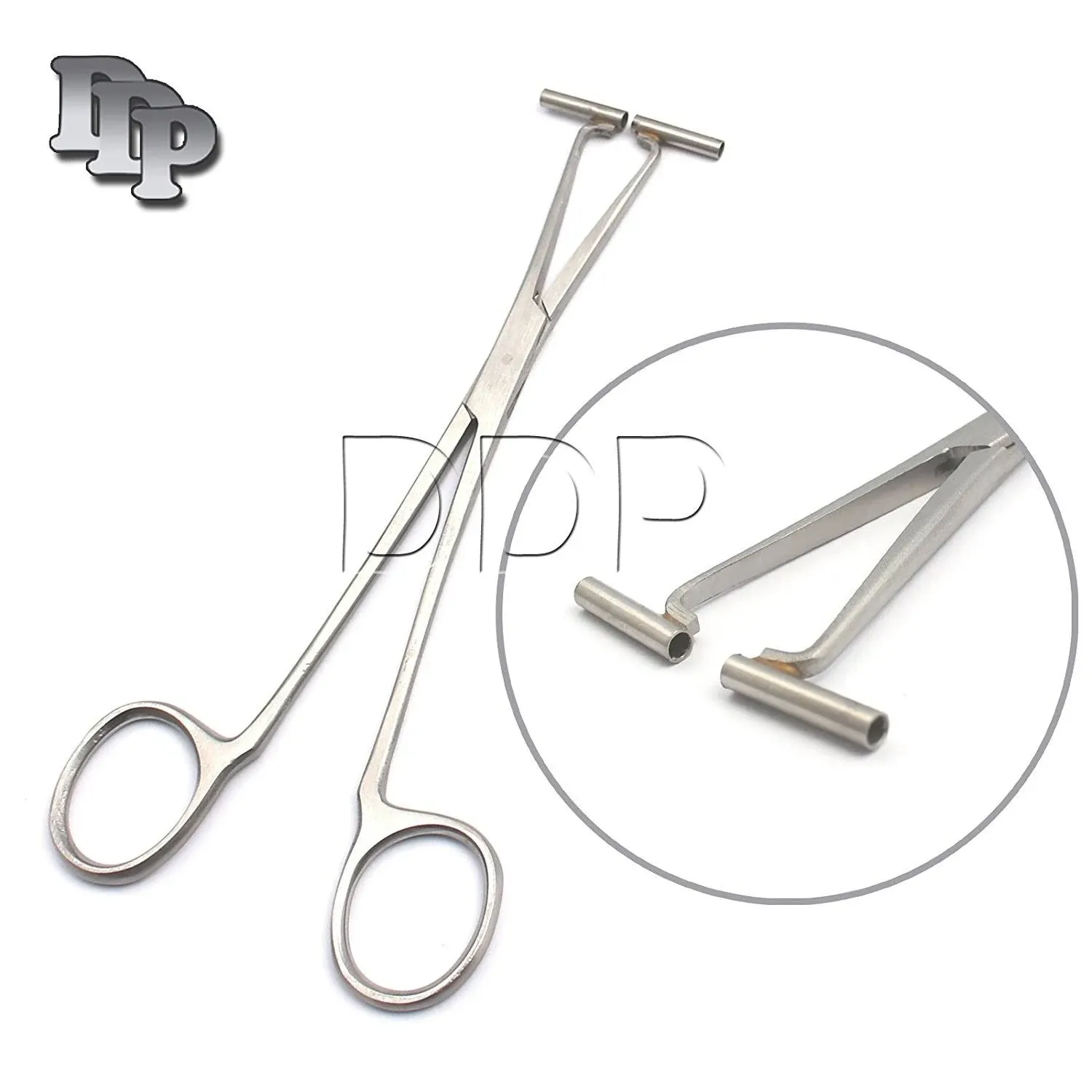 "DDP STAINLESS STEEL 'SEPTUM RING PIERCING CLAMP FORCEP TUBE TUNNEL WITH RATCHET FOR NOSE"