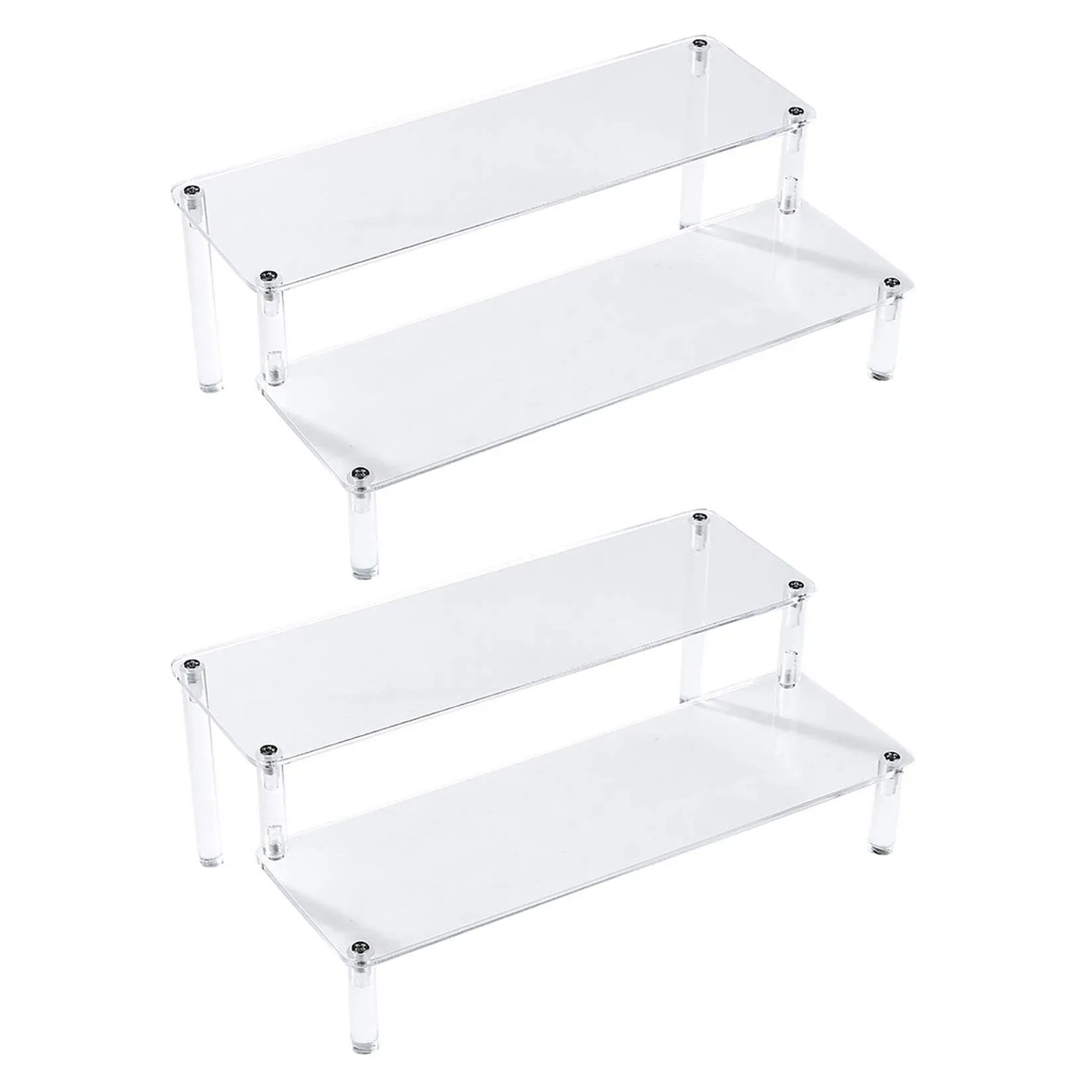 2 Pack 2-Tier Clear Acrylic Display Stand Display Shelf for Dessert Jewels