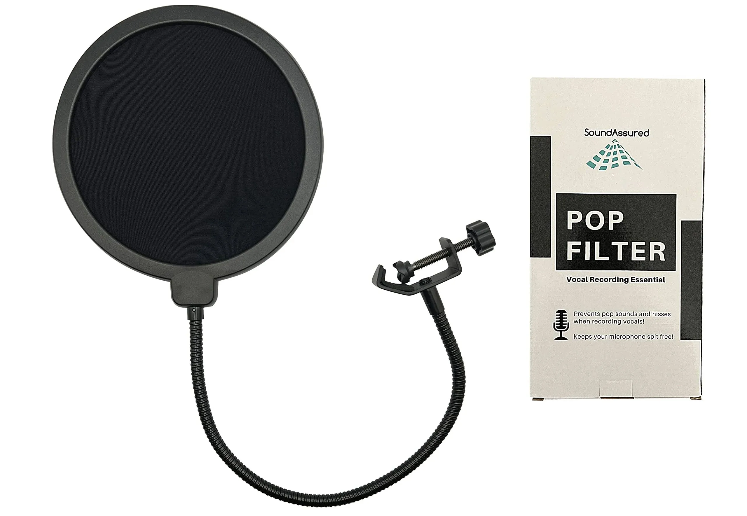 Pop Filter For Studio Microphone, Pop Shield Mic Wind Screen For Better Vocal Recordings