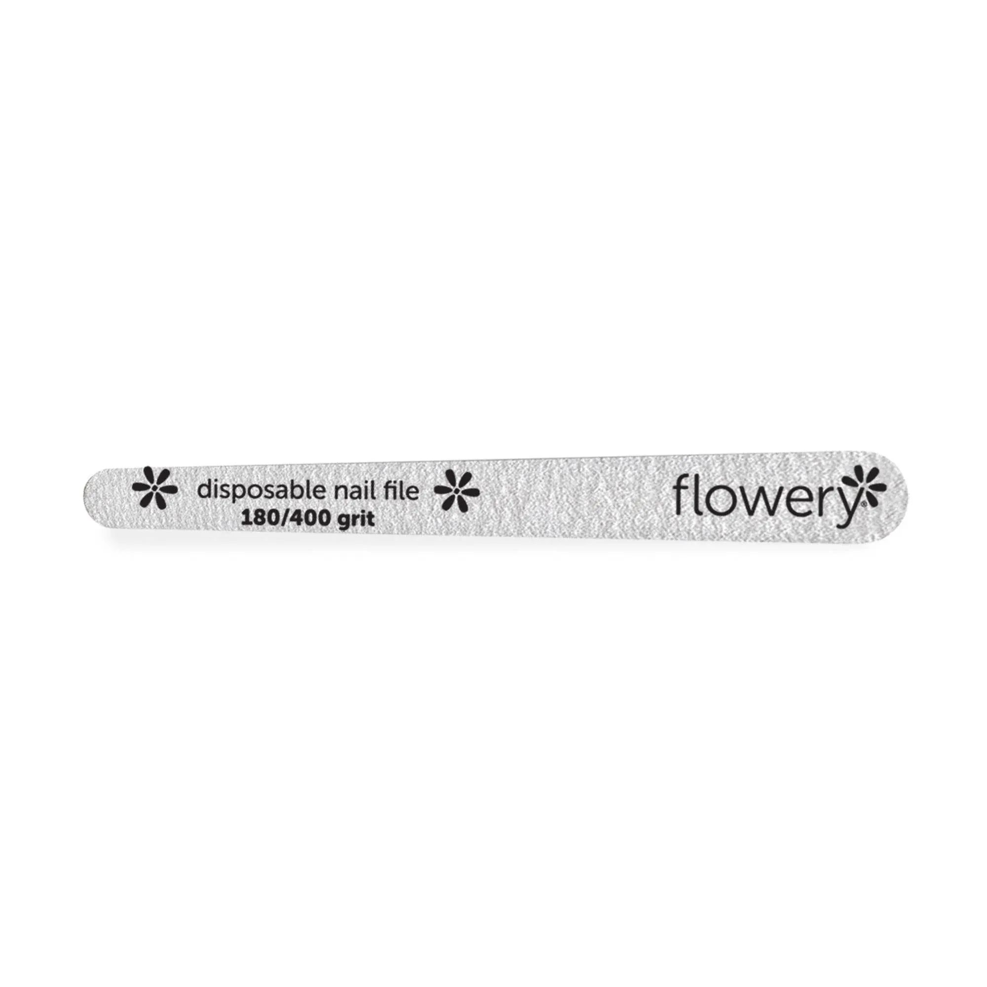 Disposable Nail File Wood Core 180/400 Grit Silver 100 Count