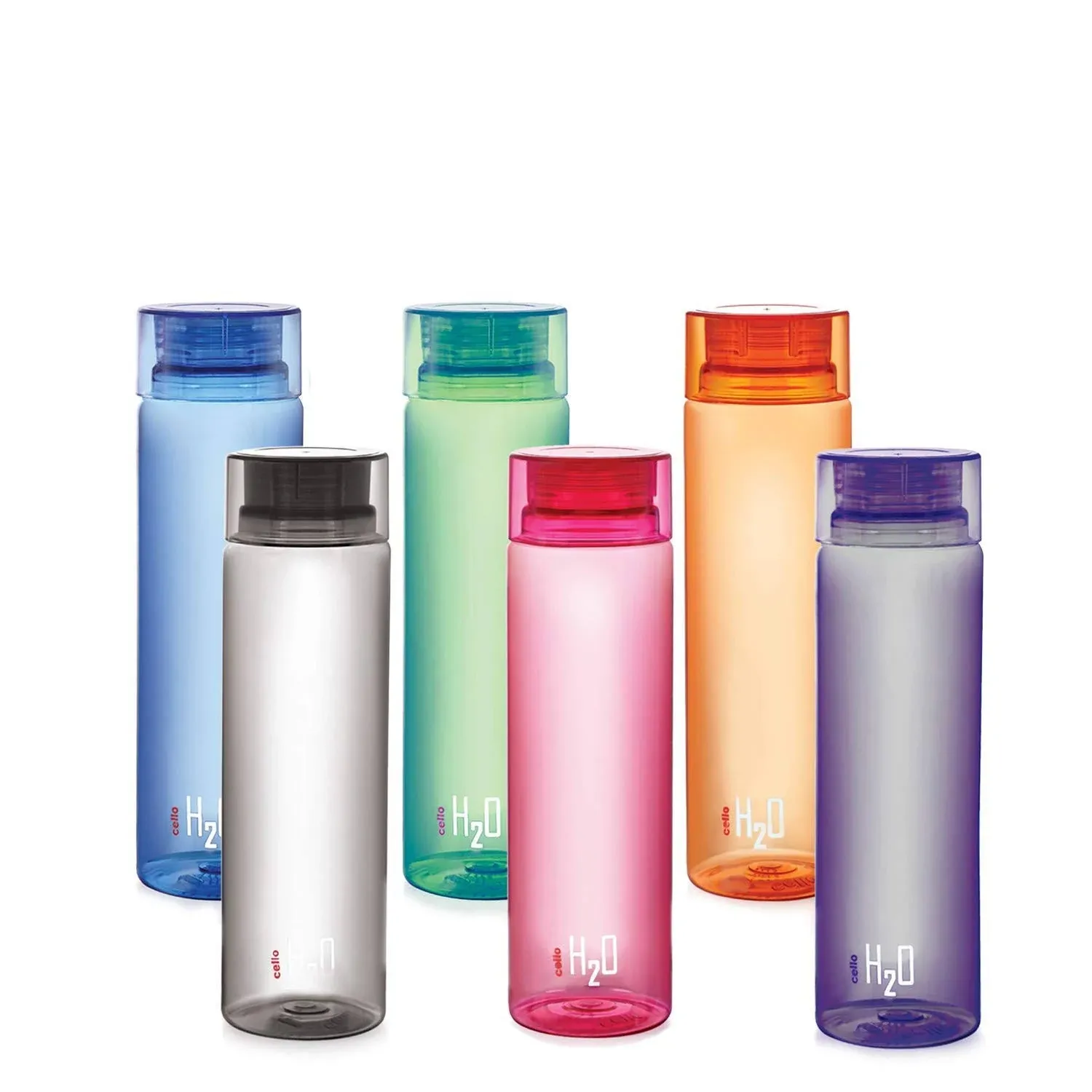 Cello H2O Unbreakable Bottle, 1 Litre, Set of 6