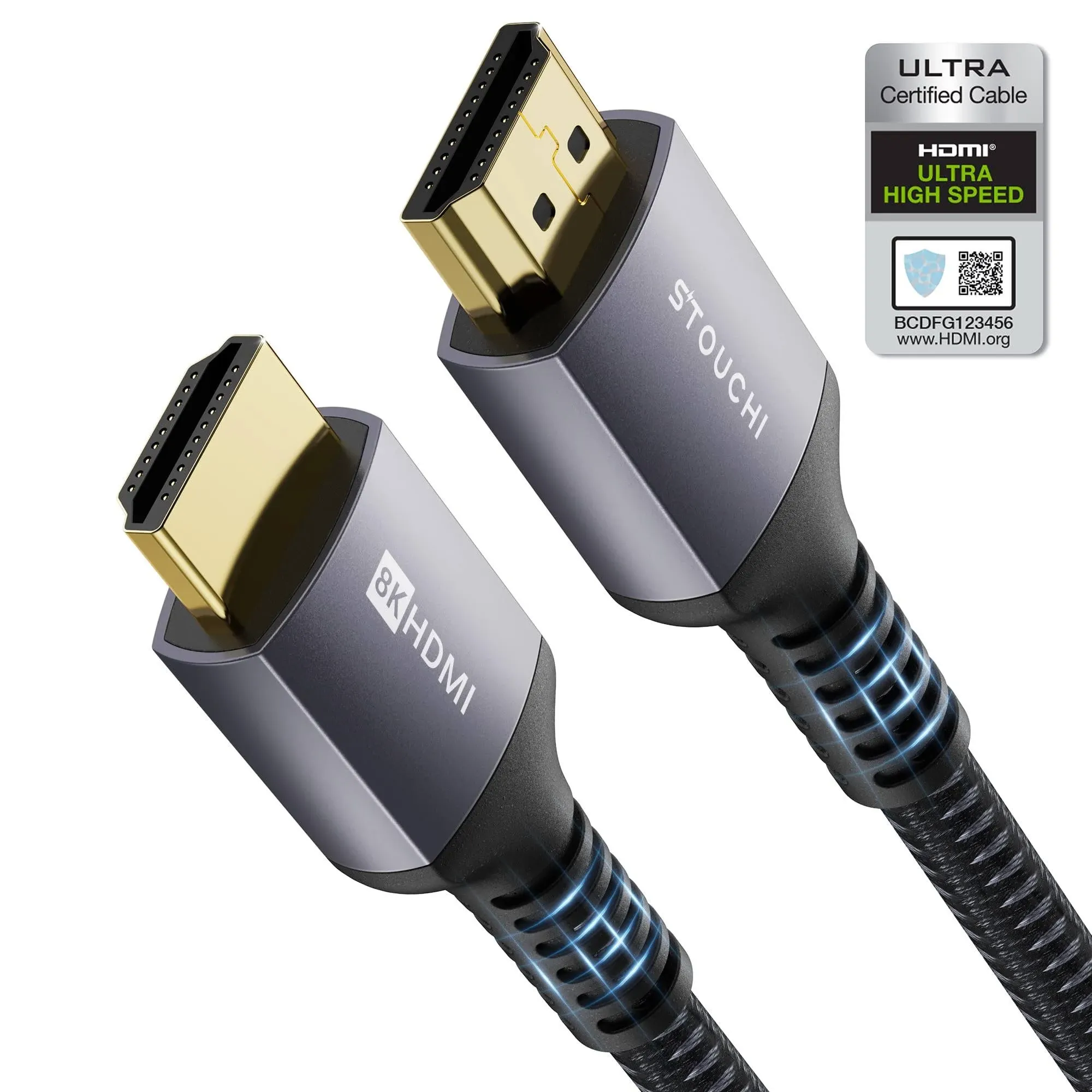 Stouchi HDMI 2.1 Cable 10ft for PlayStation 5 / PS5 Xbox Series X- 8K 60Hz 4K 144Hz 48Gbps HBR3 High Speed