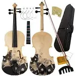 Aliyes Distinctive Artistic Violin Set Designed for Beginners/Students/Kids/adults with Hard Case,Bow,Extra Strings (4/4/Full-size)