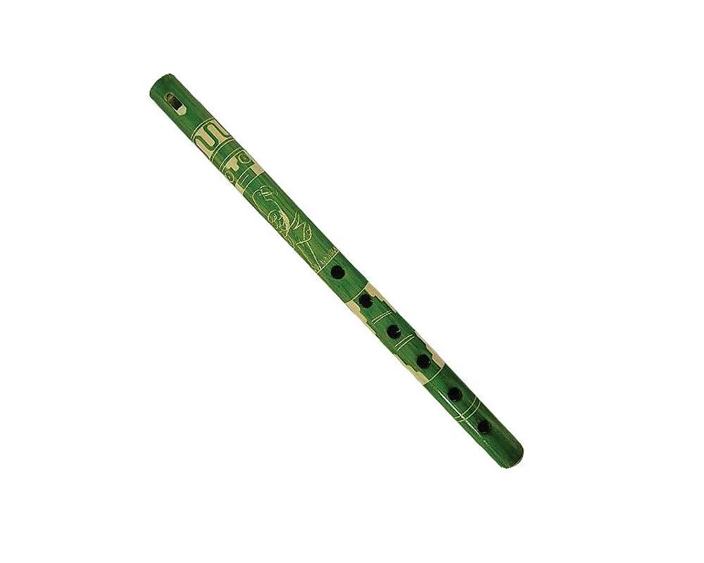 Colored Bamboo Wooden Native Tribal Nature Pattern Flute Woodwind Recorder ...