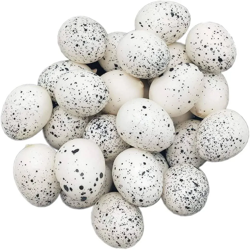 60pcs Artificial Bird Eggs Craft For Home Decor Garden Ornaments Speckled Fake F