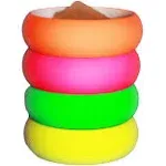 NEON NATION 4 Pack 1980s Style Costume Bracelets 1" Soft Bangles