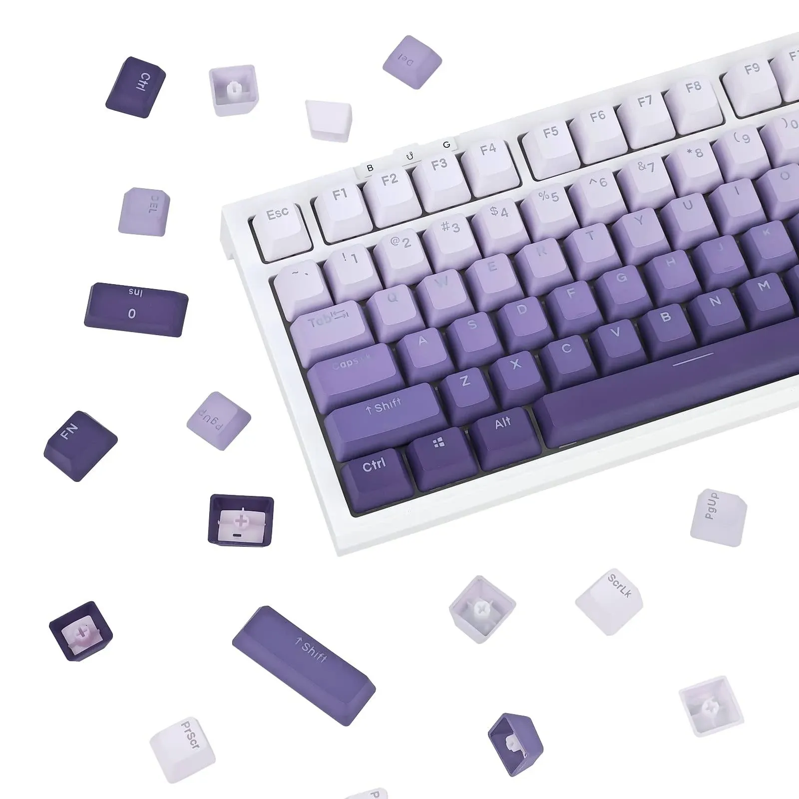 JOLINTAL 123 Keys Gradient Purple Keycaps, PBT Double Shot Dying Keycaps, OEM ...