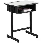 Flash Furniture Grey Open Front Desk table, Black, Natural, "23.625""w x 17.75""d x 31.5""h"