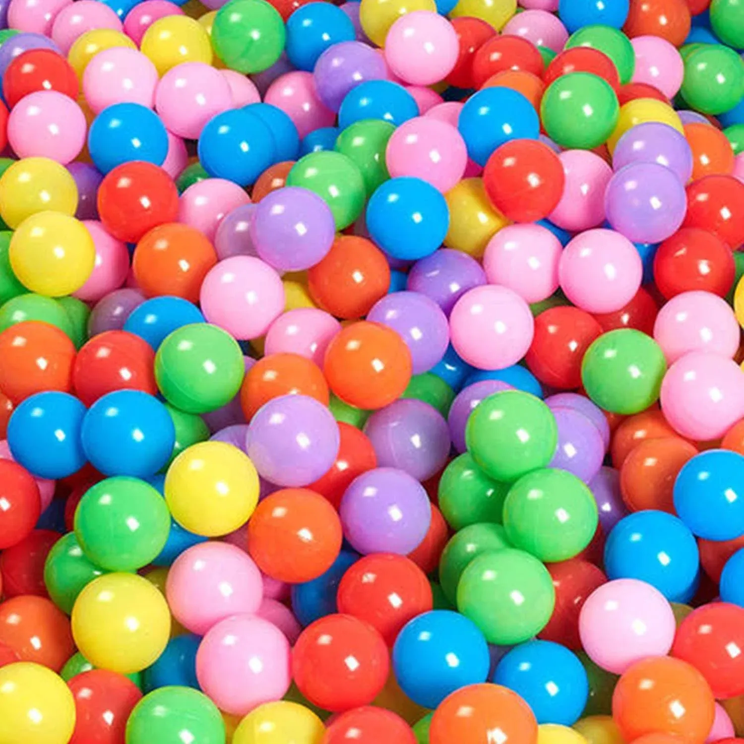  100 Pack Balls for Ball Tent, BPA Free Colorful Plastic Bright Rainbow Colors