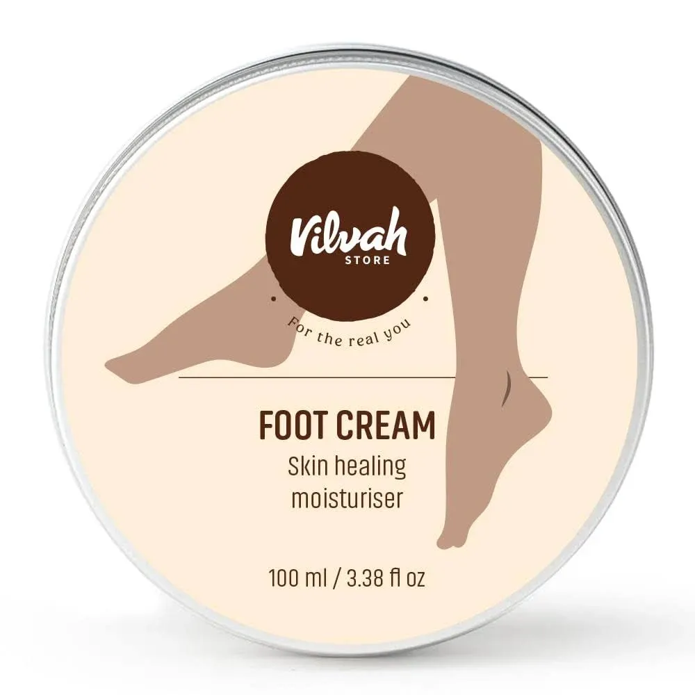 Vilvah Foot Cream for Dry and Cracked Feet Moisturizes Men and Women Rough Heels ...