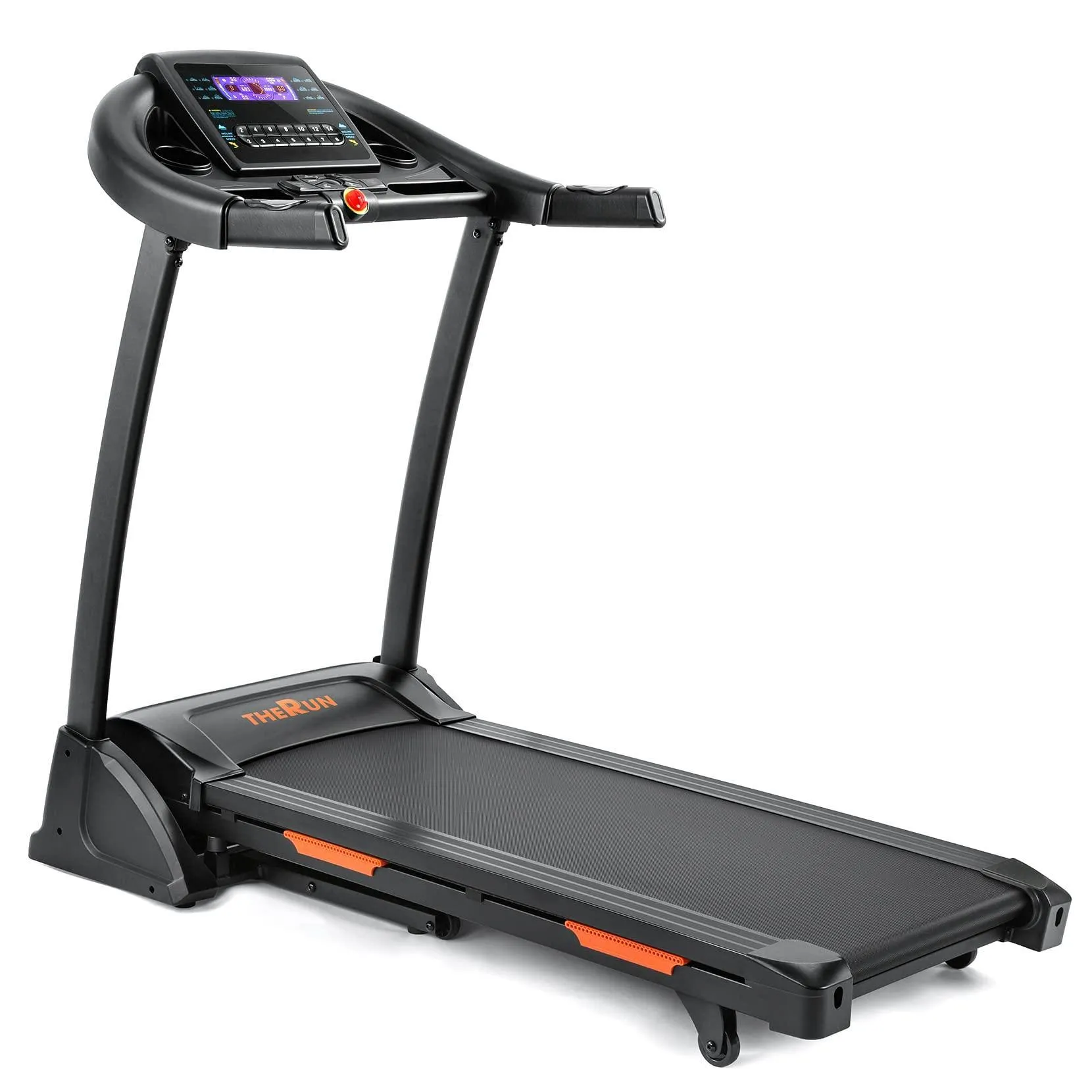 THERUN Incline Treadmill, Treadmill for Running and Walking, 300 lbs Capacity Treadmill with Auto Incline, Wide Belt, 3.5HP, App, Heart Rate, Black