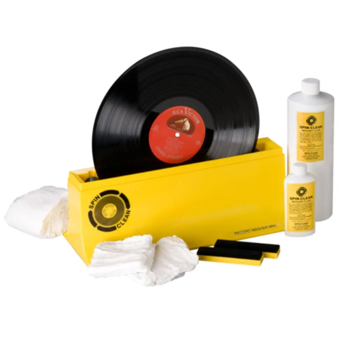 Spin-Clean Vinyl Record Washer Deluxe Kit | Offering Five Extra Drying Cloths, Extra 32oz. Fluid & Extra Brushes | Vinyl Record Cleaner | Perfect for 33, 48 & 78 RPM