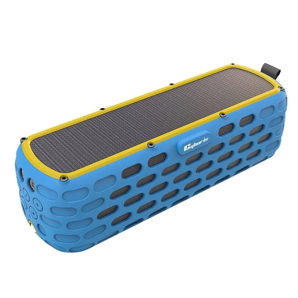 CYBORIS Portable Bluetooth Speaker 20W Solar Powered Amplifier 30+ Hours