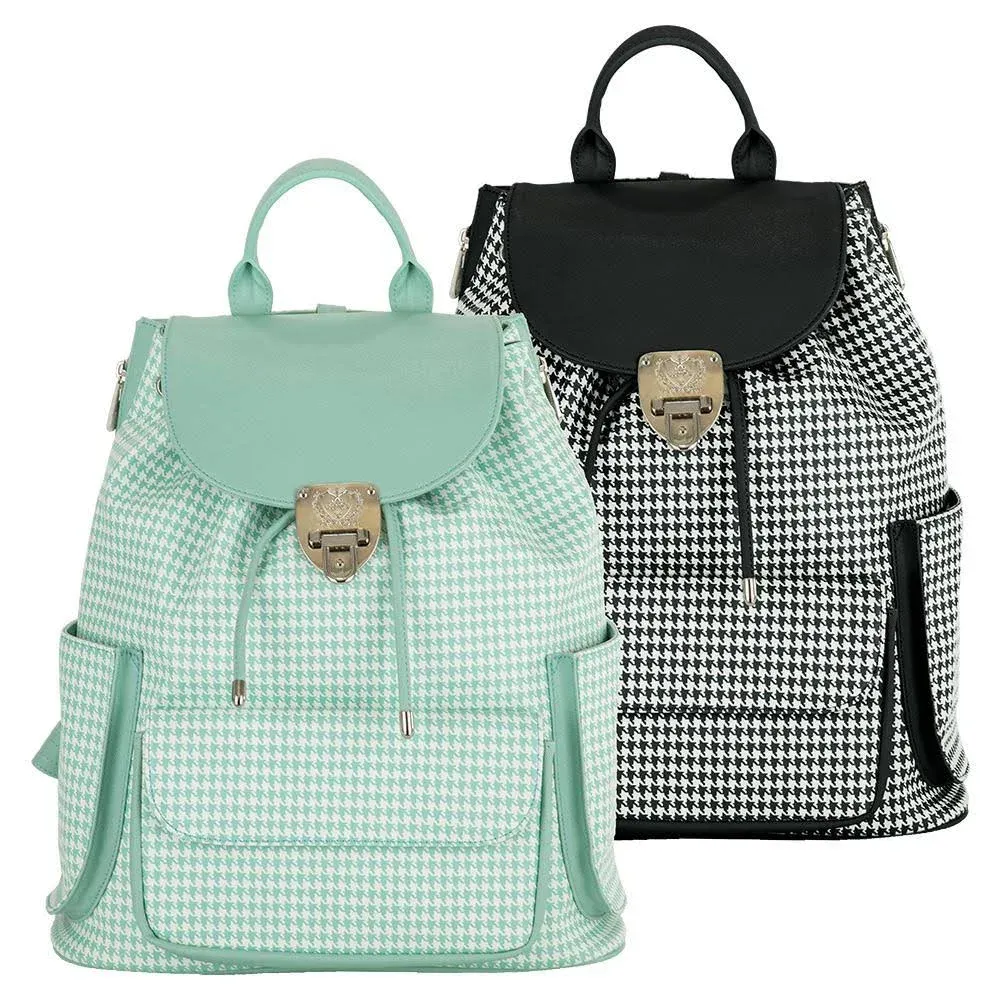 Court Couture Hampton Houndstooth Tennis Backpack - Black