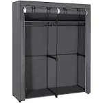 SONGMICS Portable Closet Storage Organizer, 55.1 x 16.9 x 68.5 Inches, Gray