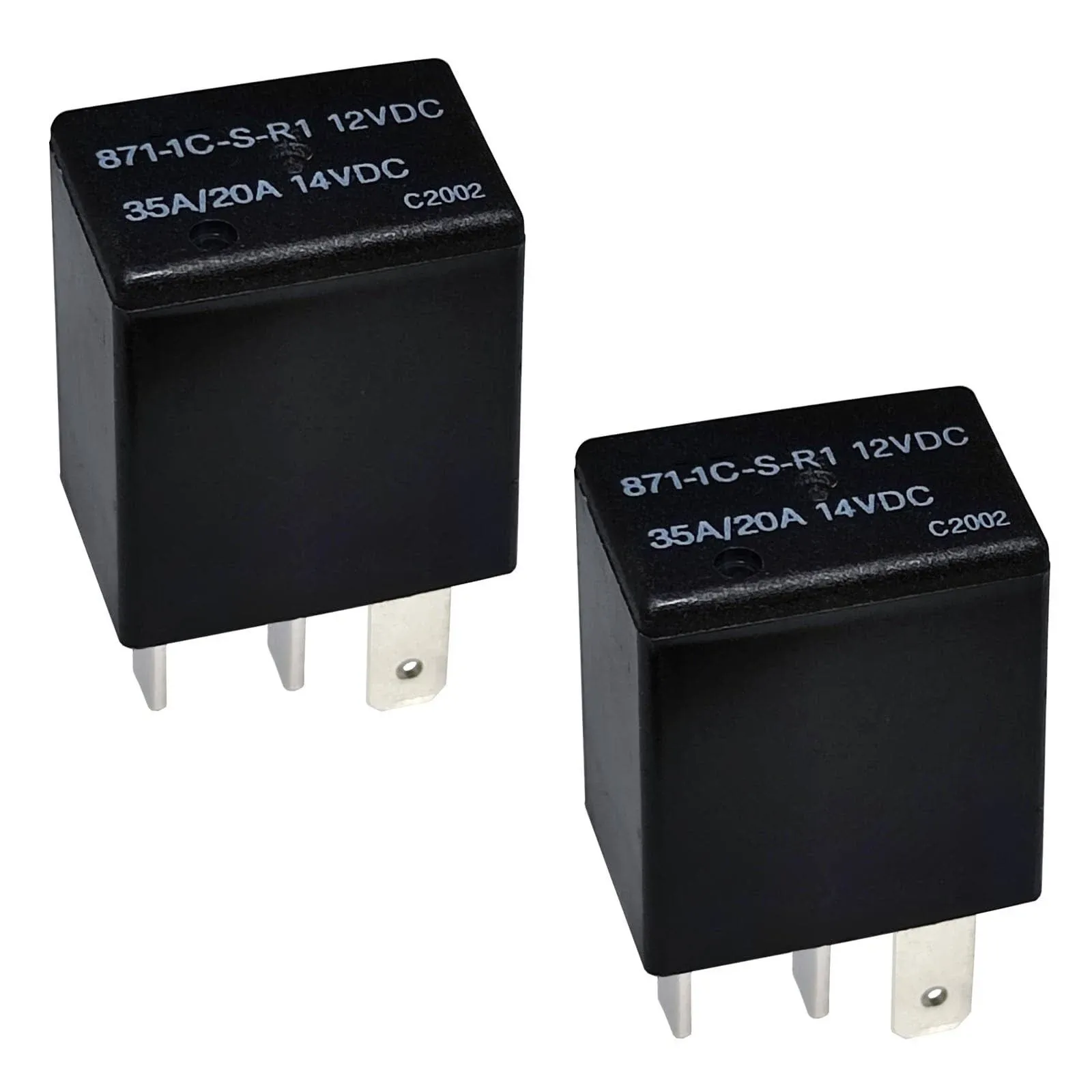 Casalytics Relay 871-1C-S-R1 (Set of 2), 12VDC 5Pins 35/20A Power Relay, High ...