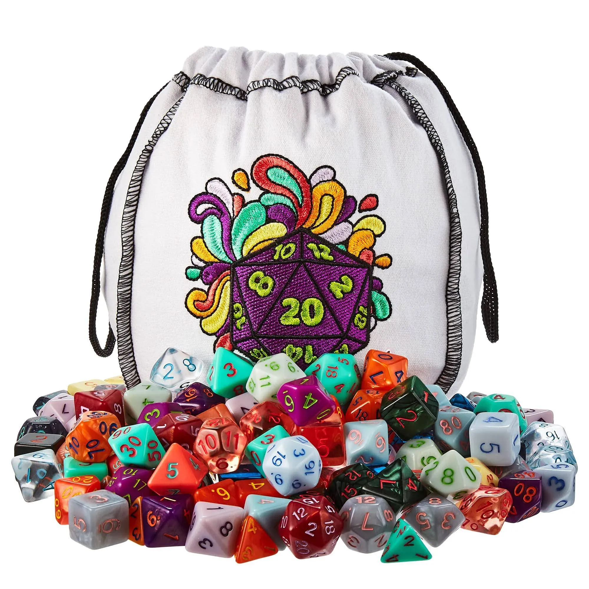 Wiz Dice Bag of Splendor - 140 Polyhedral Dice in 20 Sets - Complete Collection ...