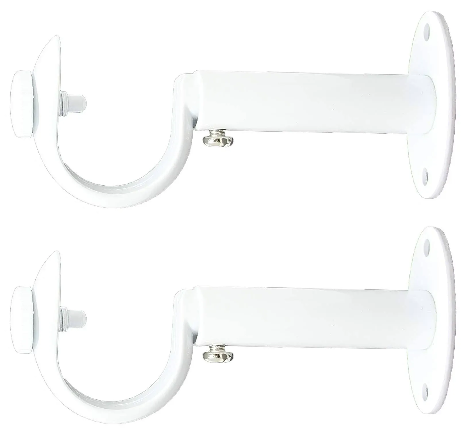 Urbanest Adjustable Curtain Rod Bracket, 1 1/8 inch-1 1/4 inch, Glossy White, Set ...