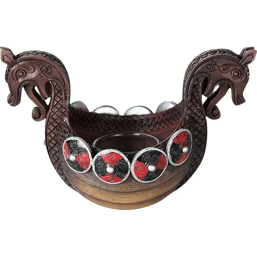 Pacific Giftware Ancient Nordic Viking Longship Votive Candle Holder Viking Decor 6.75 Inches