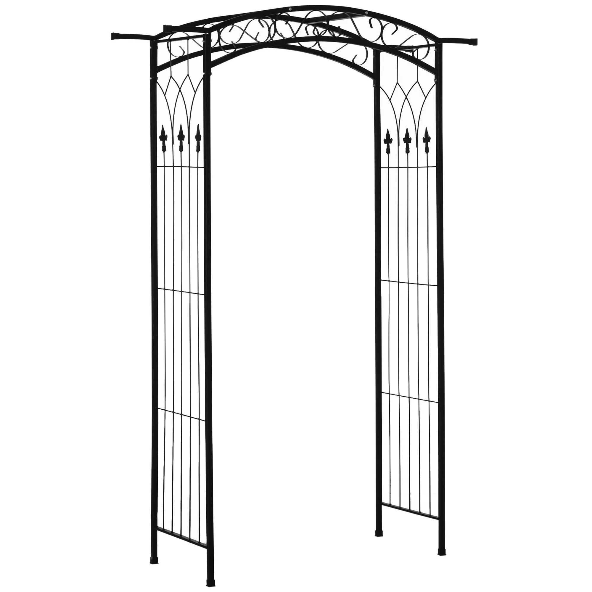 Outsunny Trellis 83.5 H European Style Garden Arbor Scrollwork Arch Vines Plant