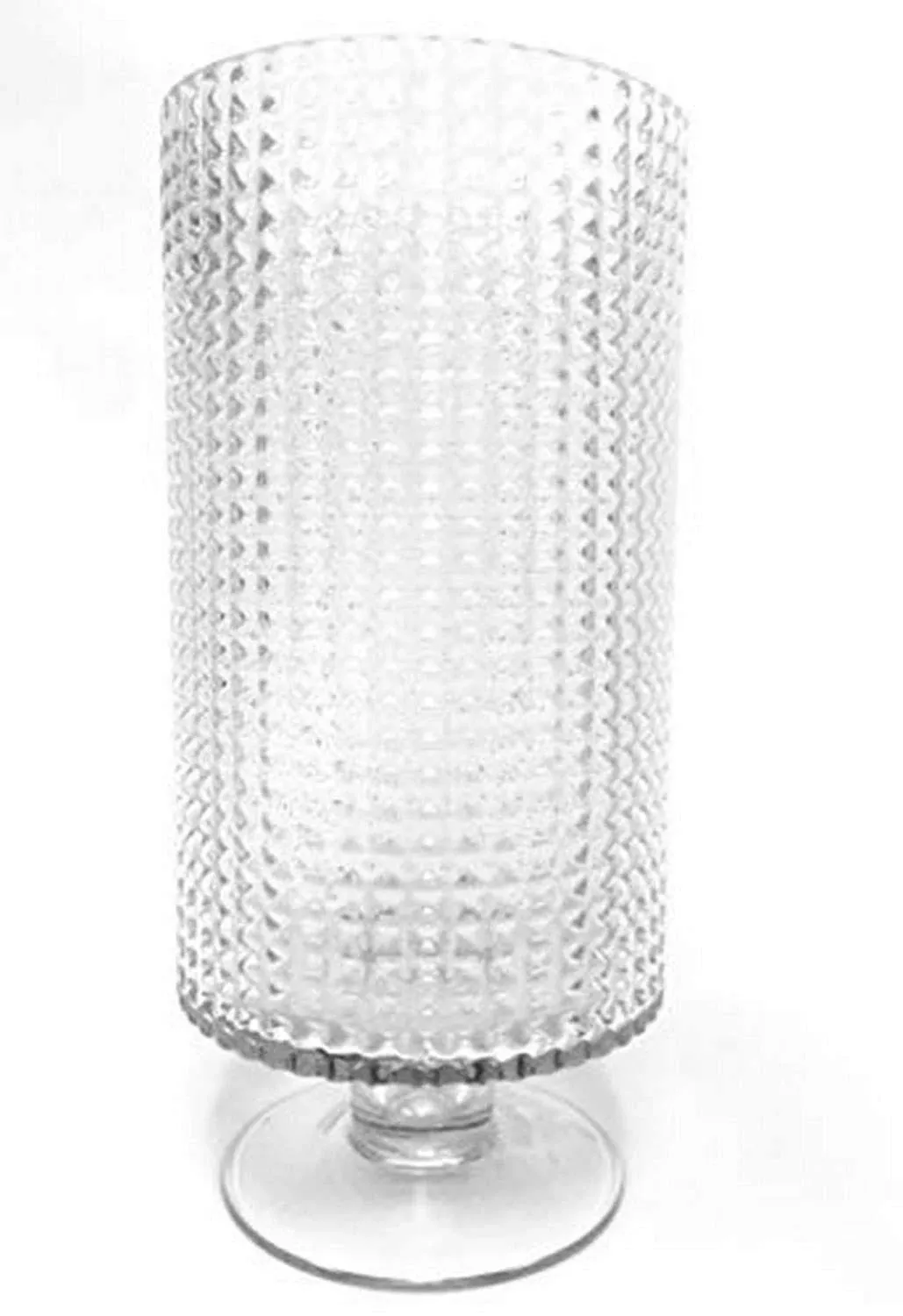 10" Diamond Glass Hurricane Candle Holder