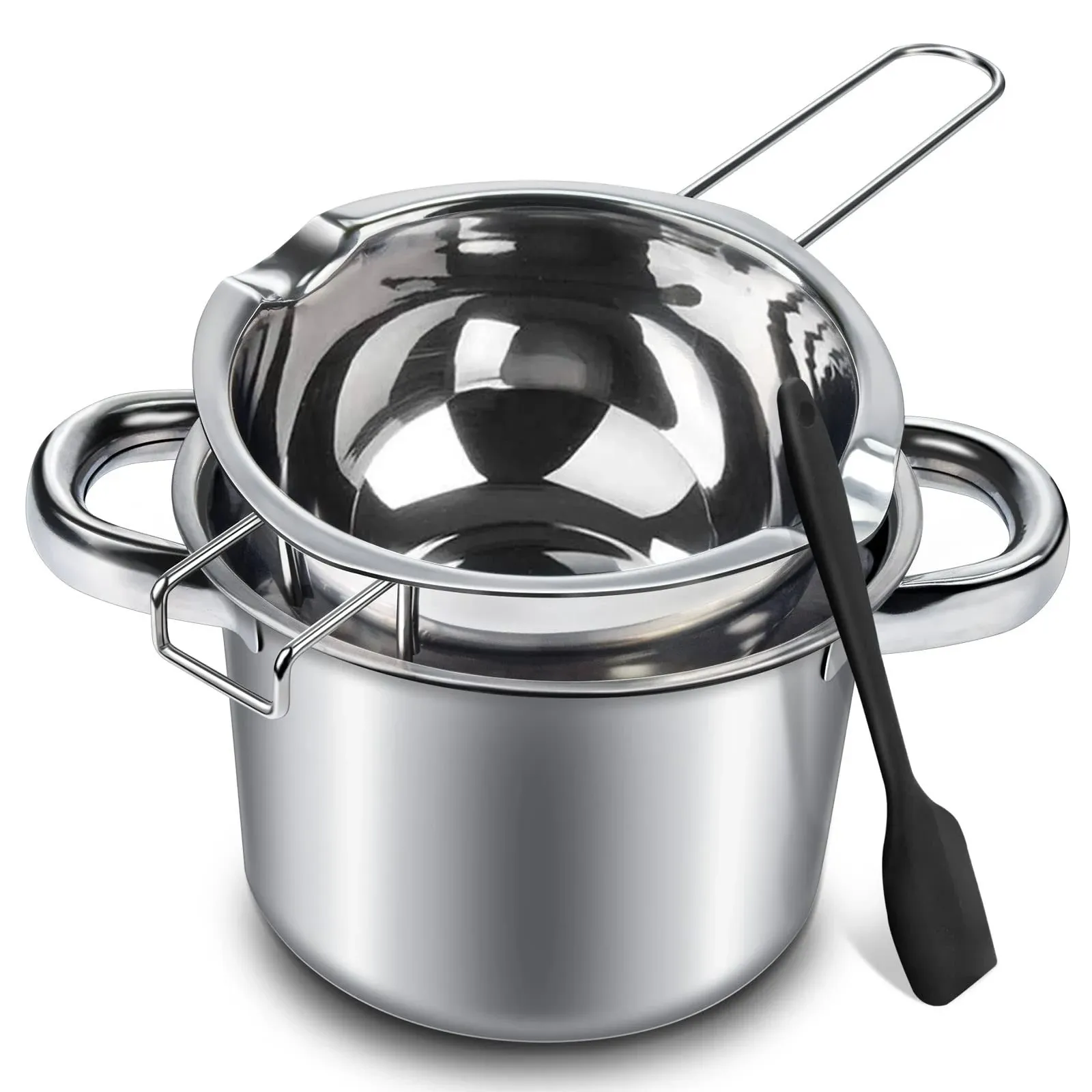 Double Boiler Pot Set 600ml/0.5qt Chocolate Melting Pot With 1.5qt 304 Stainless