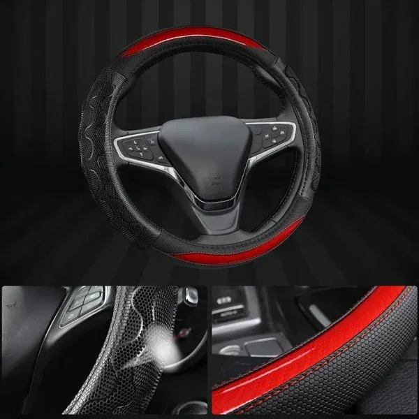 GIANT PANDA Steering Wheel Cover for Chevy Silverado - Car Steering Wheel Cover for Chevrolet Colorado Tahoe - Red