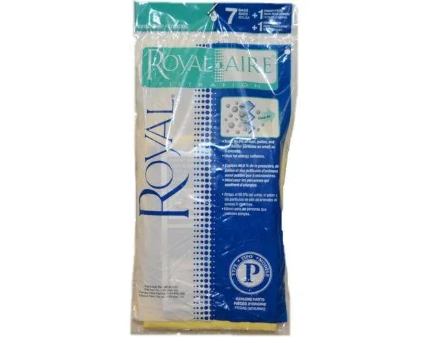 7 Standard Vacuum Bags + 1 Chamber Filter, GENUINE ROYAL Type P, 3RY1100001