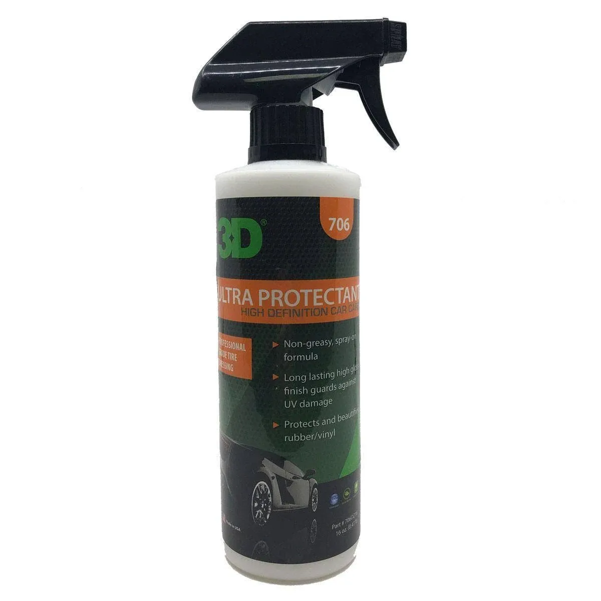 3D Ultra Protectant Tire Shine - Long Lasting, High Shine Tire Spray - Excellent Protectant for Rubber & Vinyl 16oz.