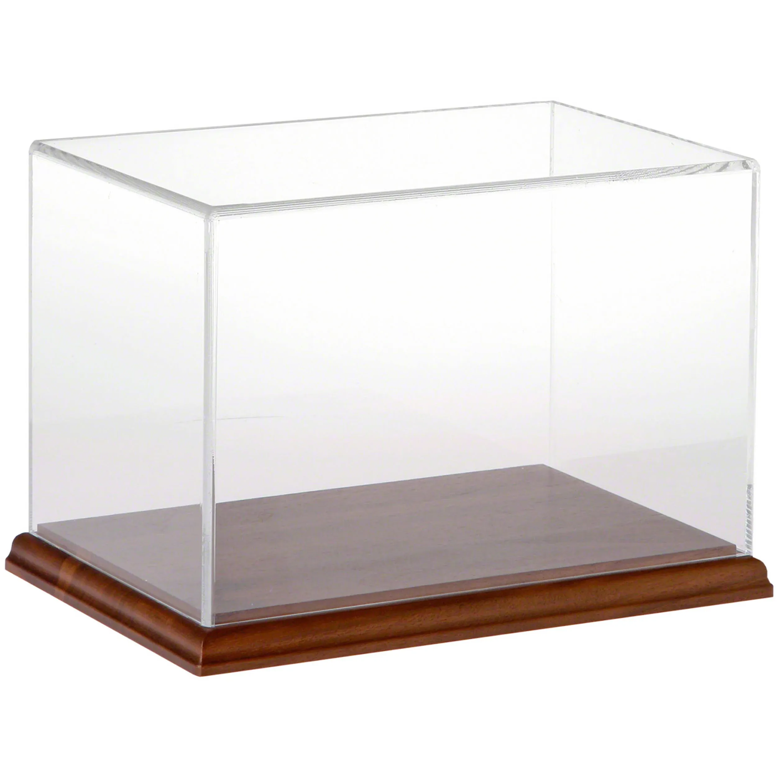 Plymor Clear Acrylic Display Case with Hardwood Base, 9" W x 6" D x 6" H