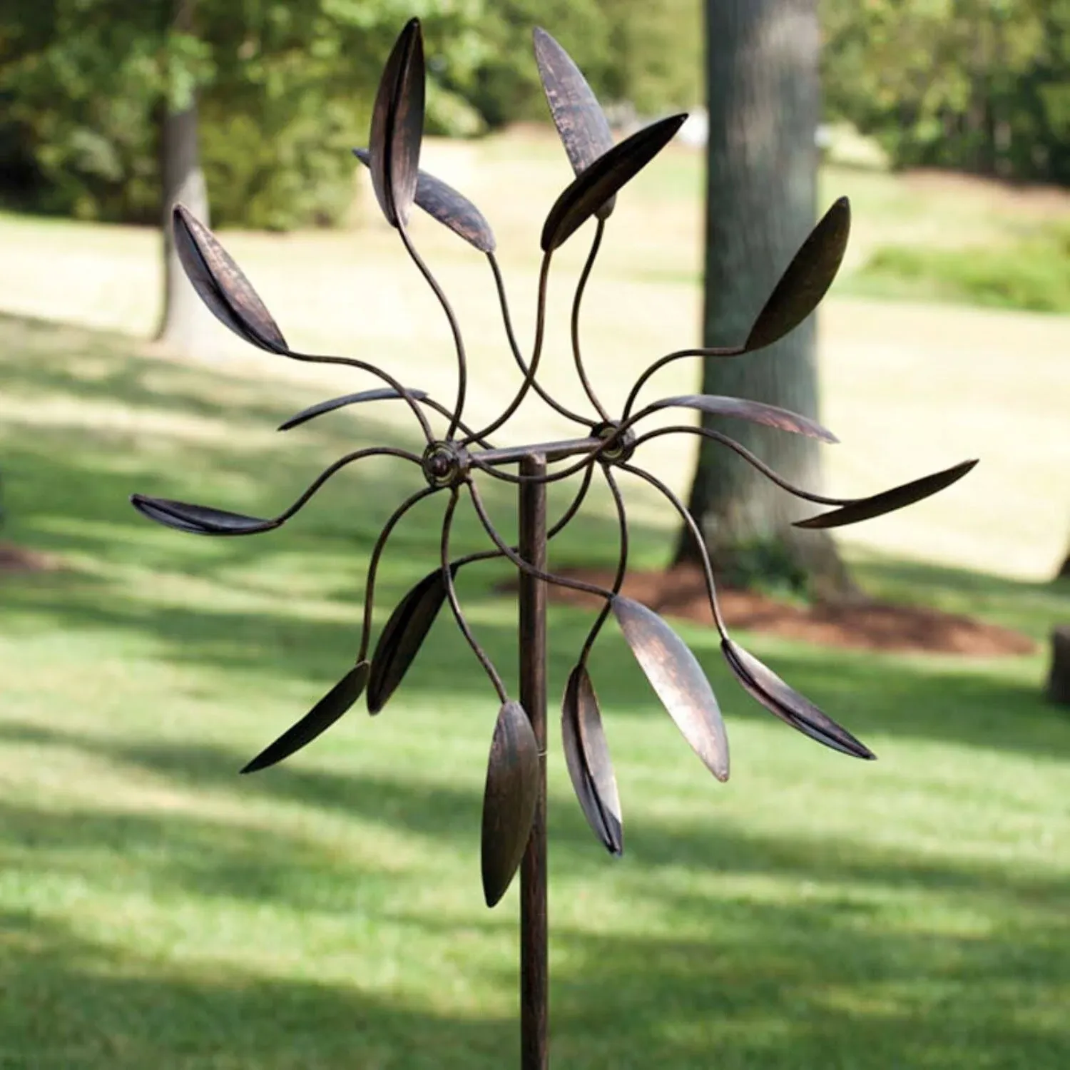 Evergreen Twirler Metal Kinetic Garden Wind Spinner