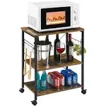 Mr IRONSTONE Baker&#039;s Rack, Kitchen Microwave Cart, Coffee Bar Table Station,