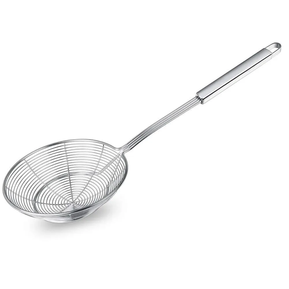 Solid Stainless Steel Spider Strainer Skimmer Ladle for Cooking and Frying