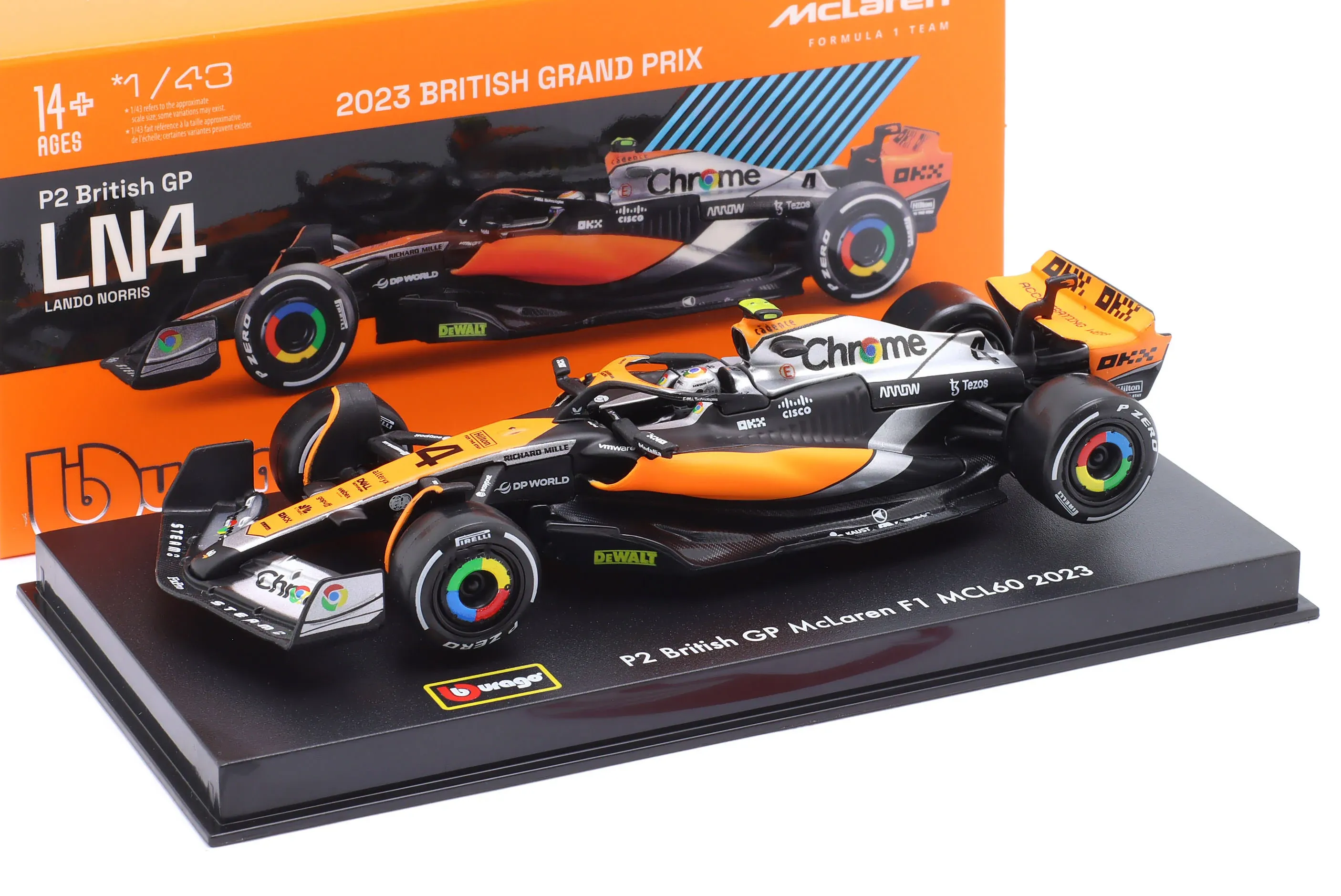 May Cheong B18-38187N 1:43 F1 MCLAREN MCL60 2023 Norris in Dispenser, Assorted Colours