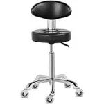 Kaleurrier Swivel Stool Chair Adjustable Height,Heavy Duty Hydraulic Rolling Metal Stool for Kitchen,Salon,Bar,Office,Massage (with Back Rest) (Coffee)