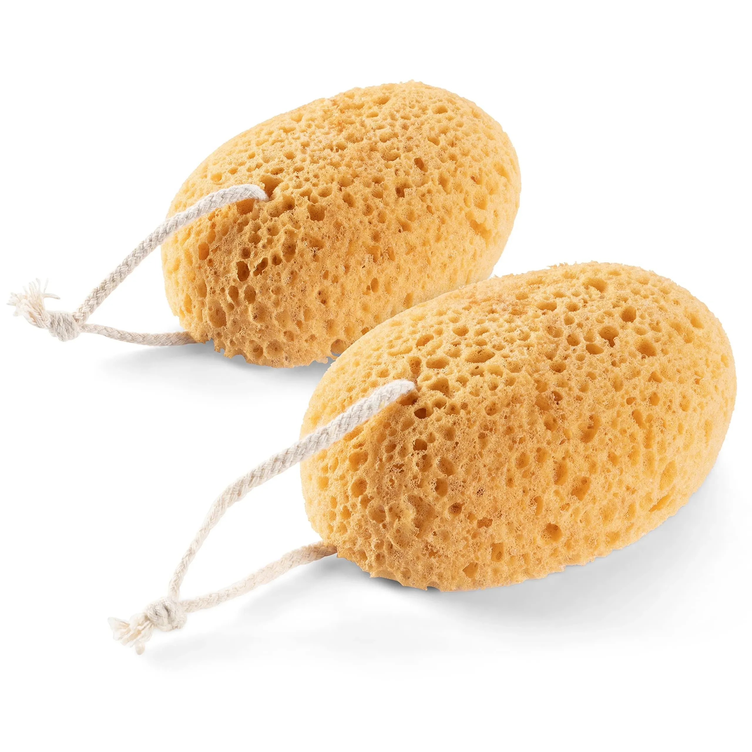 MainBasics Faux Sea Sponge, Exfoliating Body & Bath Sponge Large & Soft Shower Sponge, Foam Loofah - 2 Pack