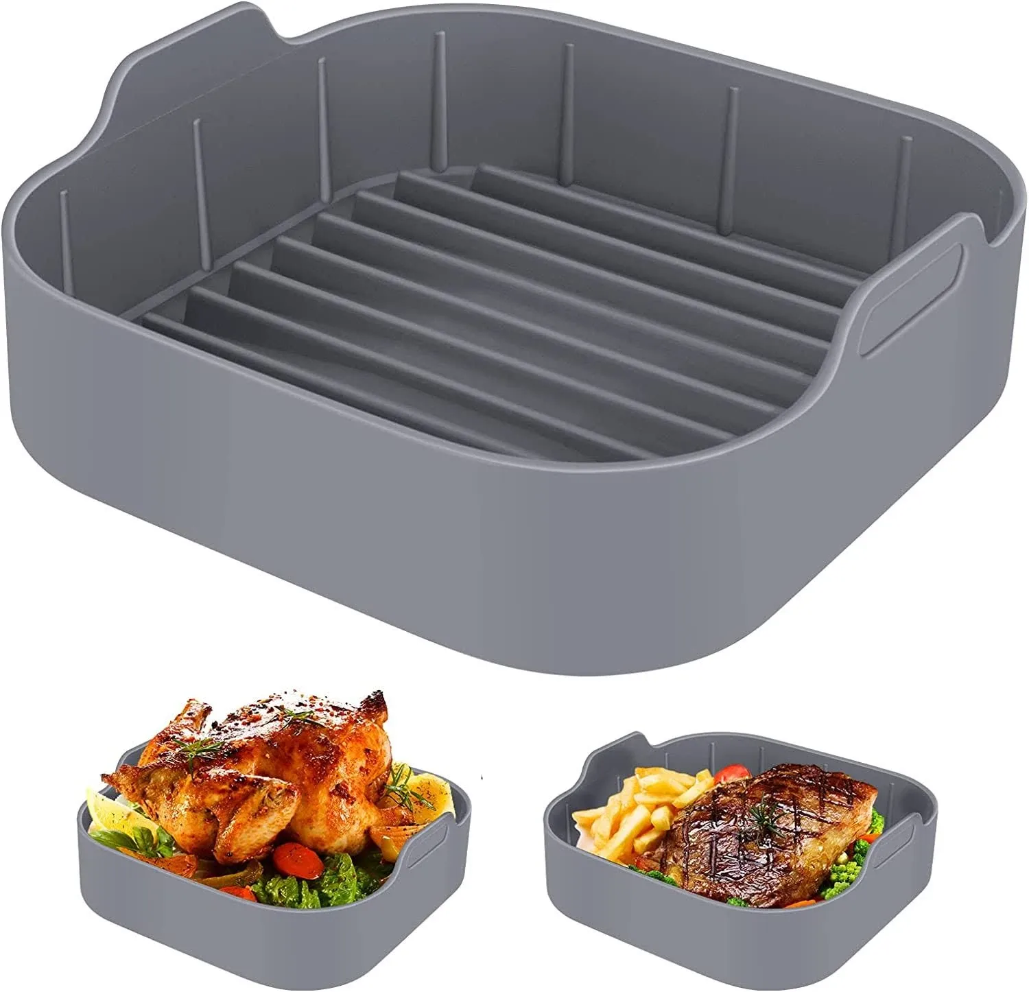 FGSAEOR Air Fryer Reusable Liner (8-inch), Oven Insert Silicone Bowl, Replacement ...