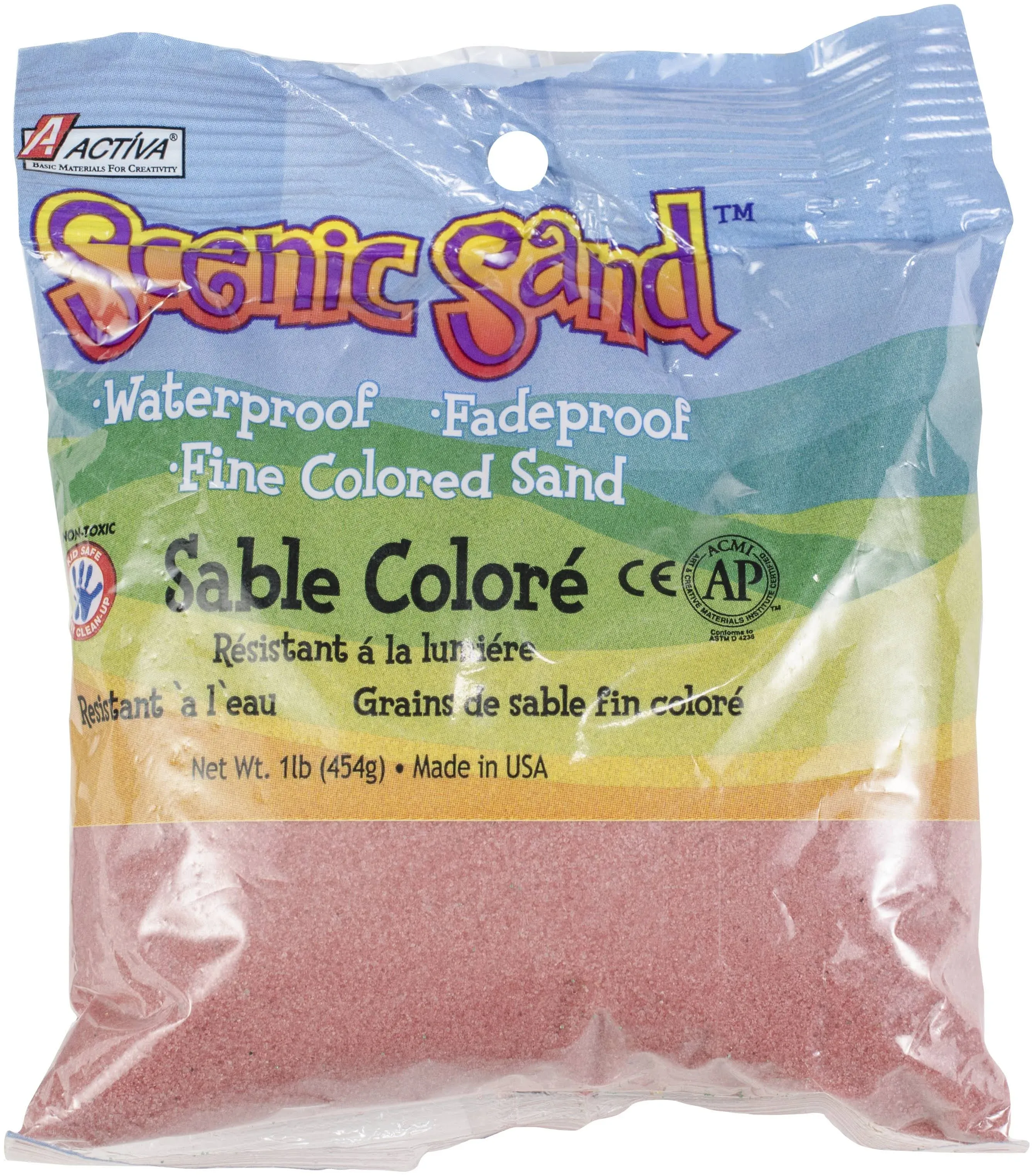 Scenic Sand Craft Colored Sand, Pink, 1 Lb (454 G) Bag