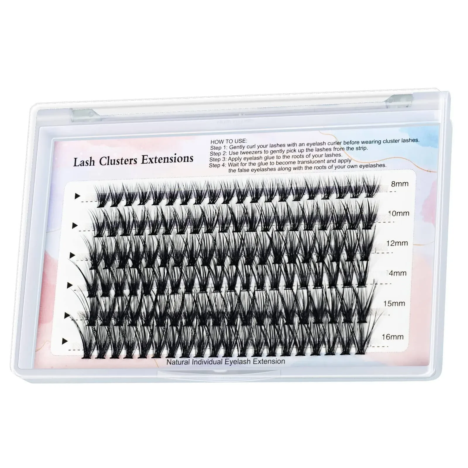 MAEXUS Lash Clusters, Individual Lashes 120 Clusters Eyelash Extension 40D C D Curl Lash Extensions DIY Eyelash Extensions (M40D, 0.07D, 8mm-16mm MIX)