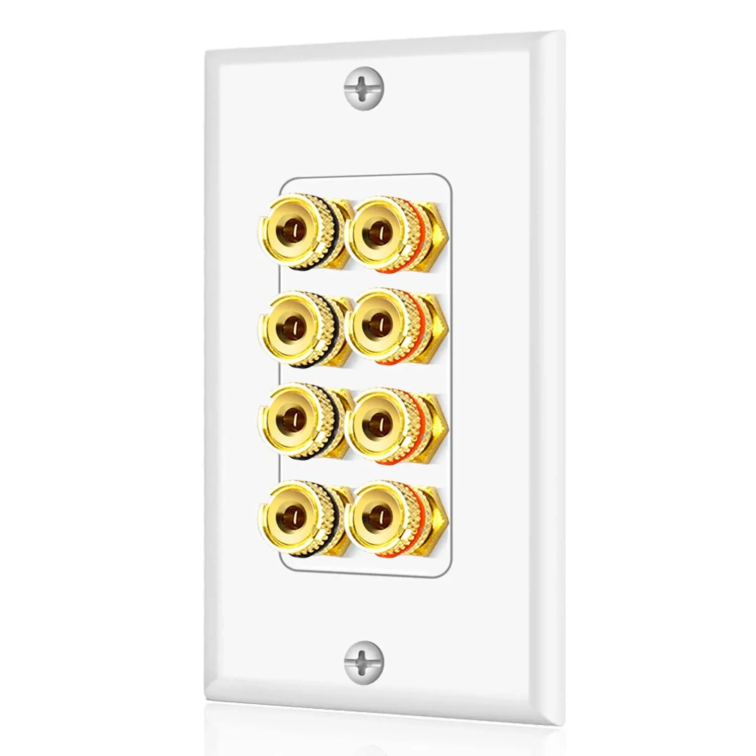 TNP Home Theater Wall Plate - Banana Plug Wall Plate, 4 Speaker Wire Wall Pla...