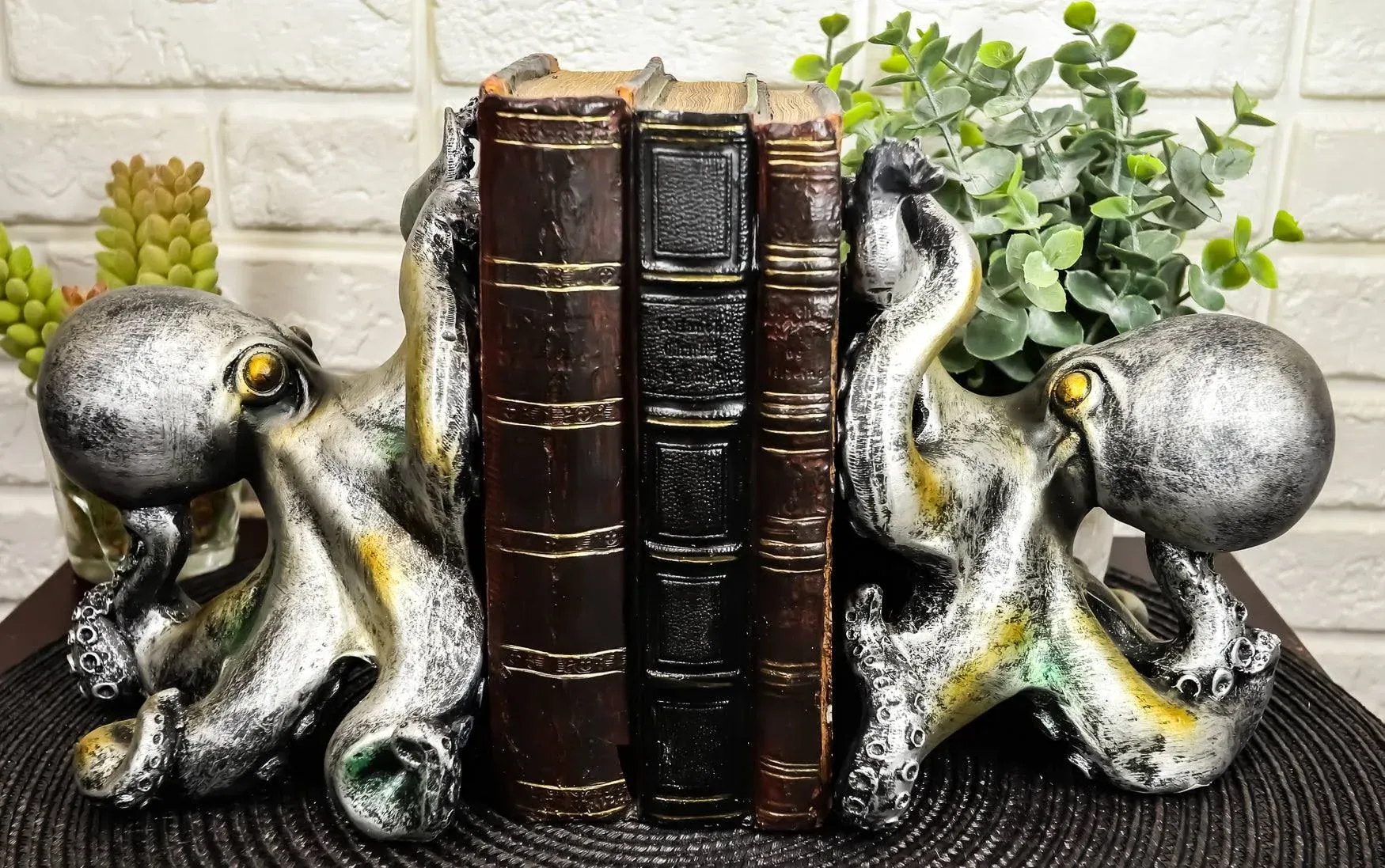 Ebros Nautical Coastal Sea Monster Octopus Bookends Set Statue