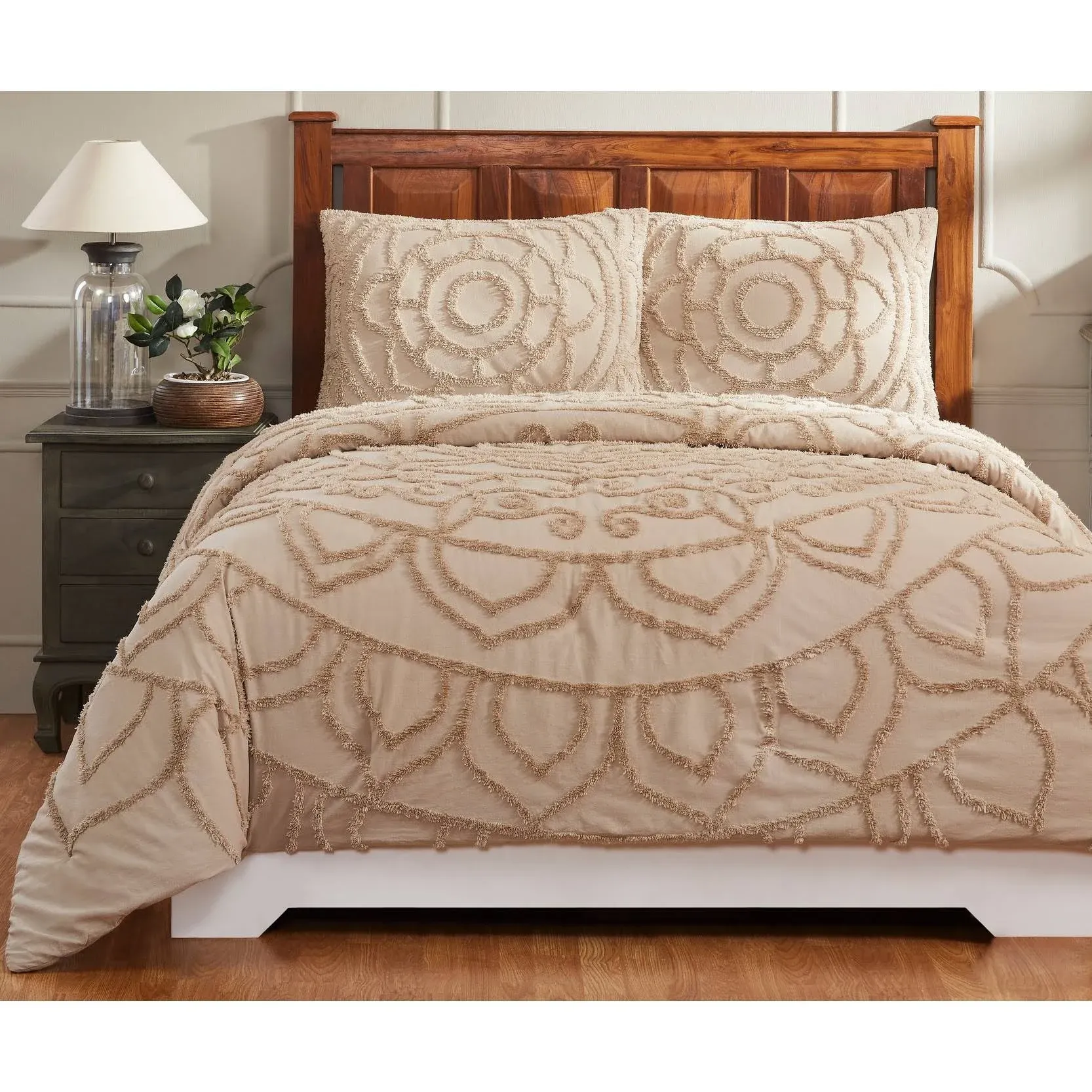 Better Trends Cleo Comforter Full/Queen Taupe