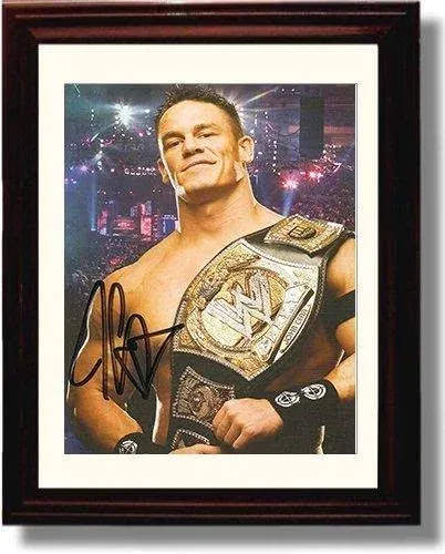 Framed John Cena Autograph Promo Print - Championship Belt