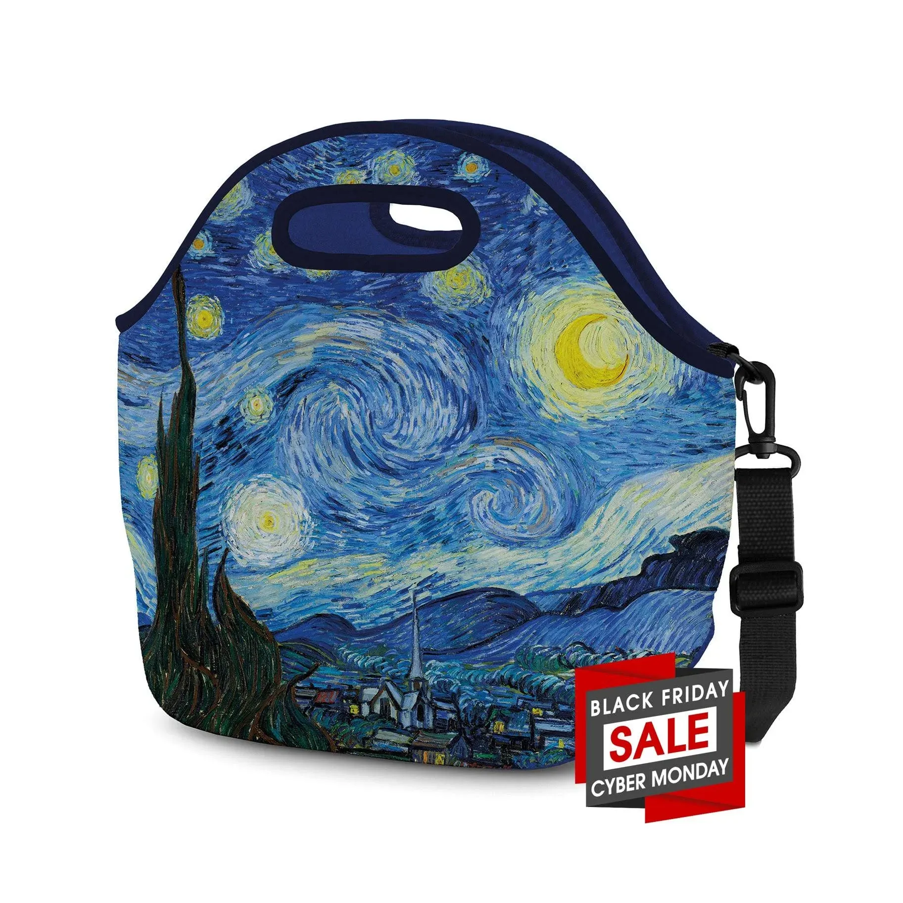 RainCaper Van Gogh Starry Night Neoprene Lunch Tote