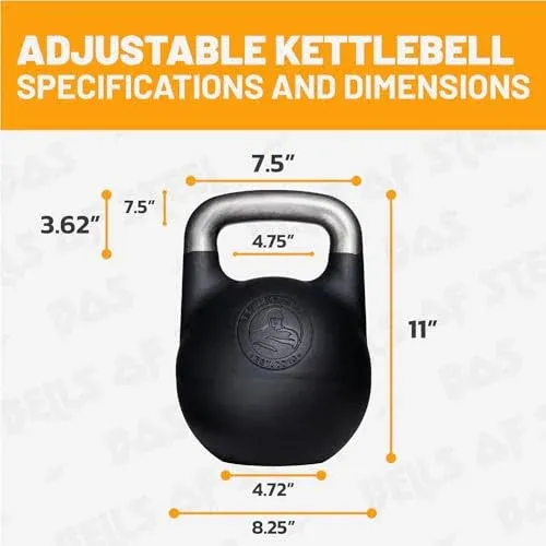 Adjustable Kettlebell [Bells of Steel] Upgraded Version Kettlebell Adjustable ...