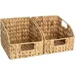  Pantry Baskets for Organizing, Wicker Baskets with Natural(Water Hyacinth)