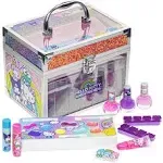 Hello Kitty & Friends - Townley Girl Train Case Makeup Set for Kids, Includes Lip Gloss, Eye Shimmer, Nail Polish, Brushes, and More! Perfect for Parties, Sleepovers, and Makeovers. Non-Toxic, Ages 3+