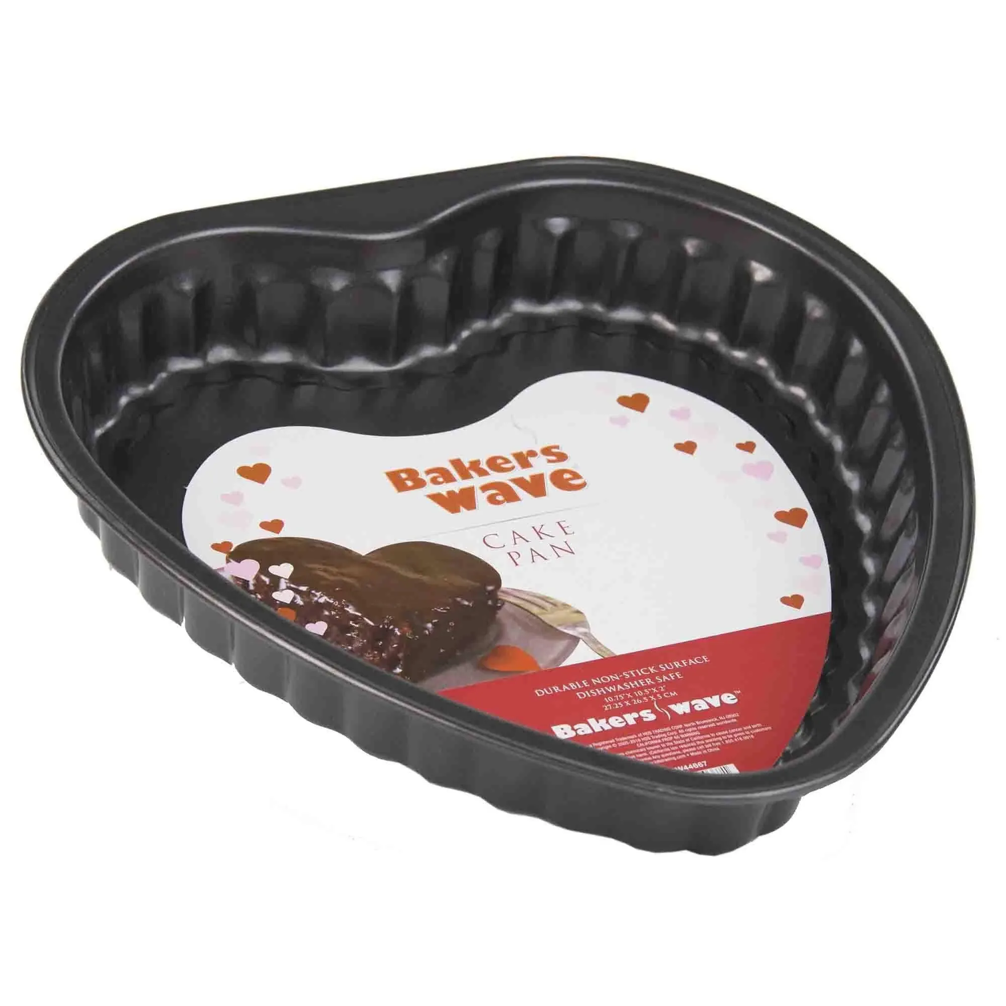 Home Basics Heart Shaped Cake Pan, 14.5" x 10.25" x .62",Silver